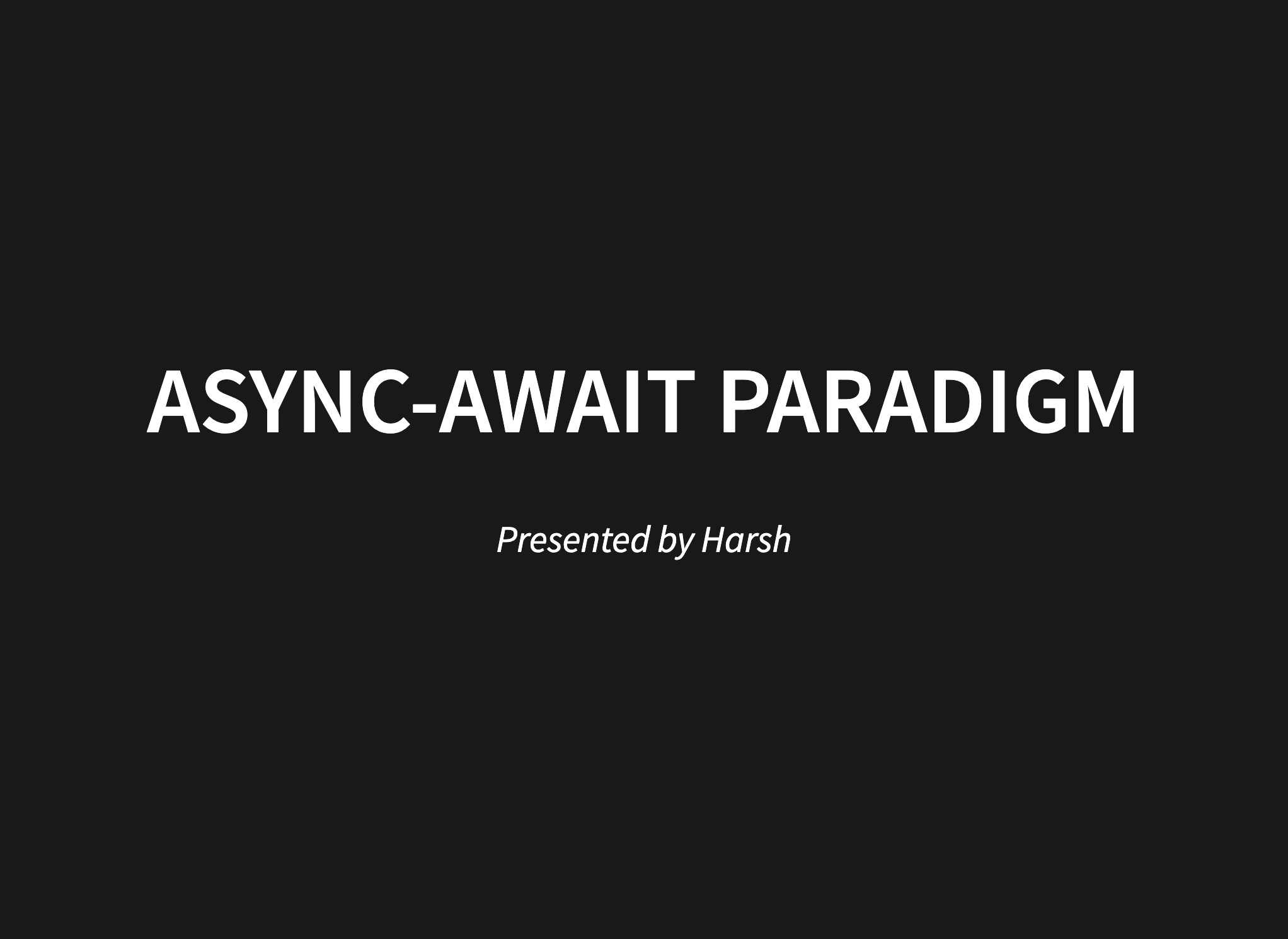 Async-Await Primer